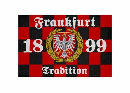 U24 Aufnäher Frankfurt Tradition Karo Fahne Flagge Aufbügler Patch 9 x 6 cm