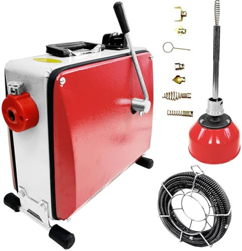 Elektrische Rohrreinigungsmaschine 500W - Rohrreiniger mit 20m Spirale für Ø20-300mm Rohrleitungen, Effektive Reinigung für Abflüsse in Bad und Küche