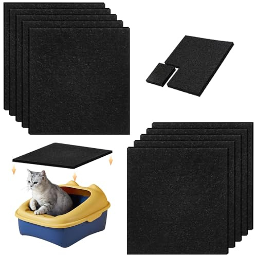 Dadabig 20 Stück Aktivkohlefilter Katzenstreukästen Ersatzfilter | Aktivkohle Katzenstreufilter Katzenklo Pfannen Quadratische Form Qualität Filter für Katzentoilette Geruchskontrolle
