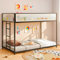 LifeSky Etagenbett aus Metall für Kinder – Doppelstockbett mit Netzschutzgitter – platzsparend für kleine Schlafzimmer – funkelt Kreativität für Jungen und Mädchen ab 6 Jahren, Schwarz