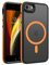 YINLAI for iPhone 7 Case Magnetic iPhone 8 Case iPhone se Case Compatible with Magsafe Magnetic Translucent Phone Case Slim Protection Case for iPhone 7/8/SE(2020)/SE(2022), Black/Orange
