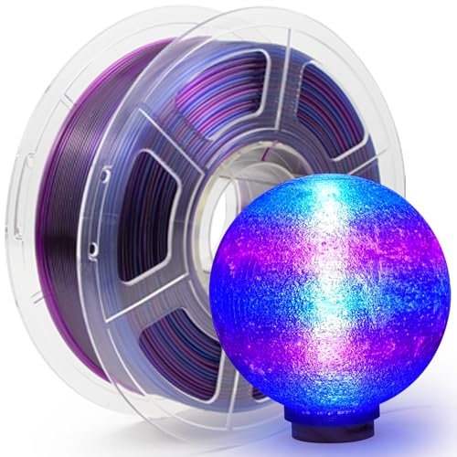 IEMAI PETG Filament 1.75mm, Transparent PETG Blau Lila, High Speed 3D Druck Filament 1Kg, Farbverlauf Regenbogen Clear PETG 1.75mm, Maßgenauigkeit +/- 0,02 mm