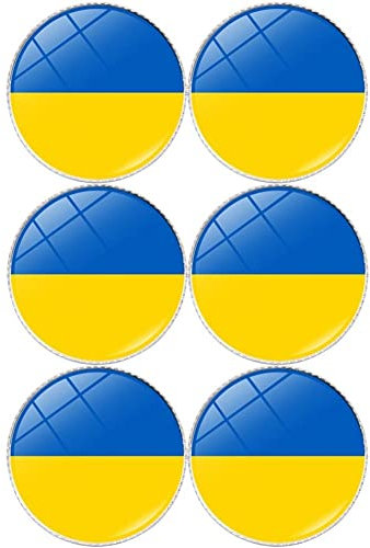 Vobumix Broches Rondes D'ukraine, Badges De Drapeau Ukrainien, Broches De Symbole National, Souvenirs Patriotiques, Cadeau pour Vêtements, Sacs, Accessoires, 6 Pièces