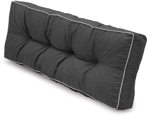 Spatium Palettenkissen, 100% abnehmbar Bezug wasserdicht, UV-beständig, Outdoor/Indoor Palettenauflage Palettenpolster Palettenmöbel (Rückenkissen 120x50, Schwarz)