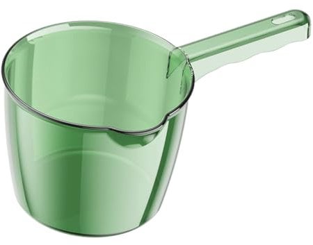 Bath Pitcher Transparent Bathing Mug, Thickened Long Handle Pitcher, Multipurpose Bath Mug for Kids' Bathing Household Use, Bathroom Water Scoop Cup, Homeessential(Green)
