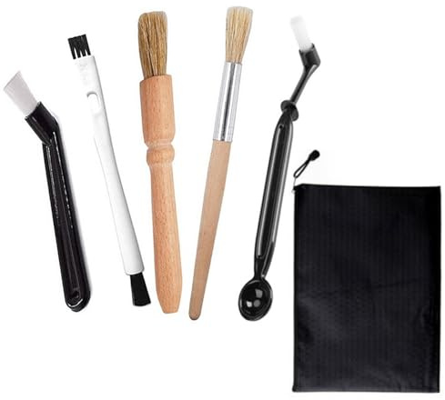 Kaffee Bürsten Set, 5 Stück Kaffee Pinsel Reinigungspinsel mit Aufbewahrungstasche für Kaffeemaschinen, Kaffeemühle, Espressomaschine