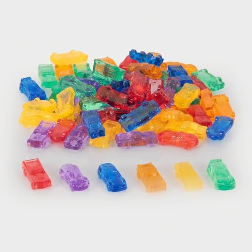tickit Translucent Colour Cars – Set von detaillierten, farbenfrohen Spielzeugautos zum Zählen, Sortieren, Spielen mit leichten Paneelen und fantasievollem Lernen