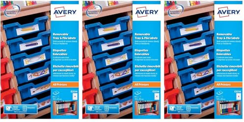 Avery E3214 Removable Multi-Purpose Tray and Filing Labels (Pack of 3)