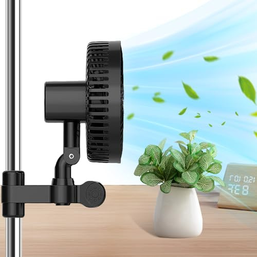 CLIUNT Grow Ventilatore con Clip, 32DBA silenziosa Grow oscillante, 3 velocità Clip Ventilatore Growbox, Oscillazione Verticale di 120° e Orizzontale di 90°