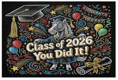 Congrats Grad Horse Jigsaw Puzzles für Erwachsene 1000 Teile, You Did It Graduation Wooden Printed Puzzles, Class of 2026 Pattern Decorations for Home Entertainment
