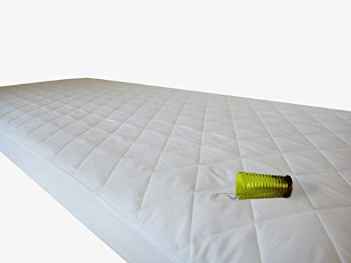 Matratzenschoner EBMS80-200, wasserdichte, Gesteppte Matratzenauflage und Matratzenschutz. Nässeschutz Matratzen-Spannauflage, Unterlage weiß (180x200+30cm)