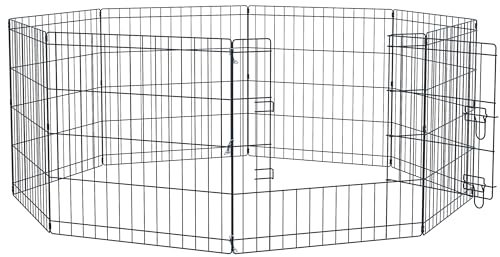 PawHut Dog Pen, 8 Panel Dog Playpen DIY Design with Door, for Small-sized Dogs, Puppies, Small Animals, for Indoor/Outdoor Use, 61cm High