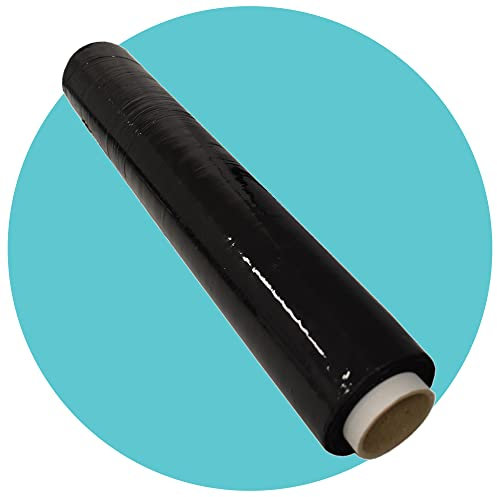 triplast 500 mm x 200 m x 25 Mu Starke Schrumpffolie für Paletten, schwarz
