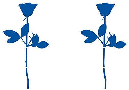GreenIT Rose 10cm Auto Fenster Spiegel Aufkleber Tattoo die Cut Decals Vinyl Selbstklebende Deko Folie Depeche Mode (2 Stück blau)