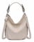OBC Damen Tasche Shopper Hobo-Bag Schultertasche Umhängetasche Handtasche Crossover CrossBag Damentasche Reisetasche Leder Optik Beuteltasche Beige