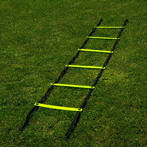 FORZA Scala per Migliorare velocità e Agilità | Scala Allenamento Sessioni Calcio | Disponibile nelle Misure 3m o 6m | Colore Giallo Florescente (3m,6 Pioli)
