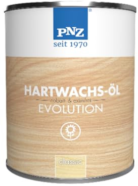 PNZ Hartwachsöl evolution farblos | Nachhaltig hergestellt mit regionalen Rohstoffen | besonders strapazierfähig | Arbeitsplatten, Holzmöbel, Holz-Boden, Gebinde:2.5L, Farbe:classic