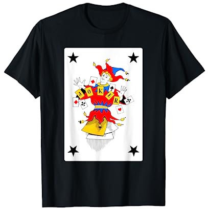 Joker Spielkarte Vintage Black Suit Clown Gruppenkostüm T-Shirt