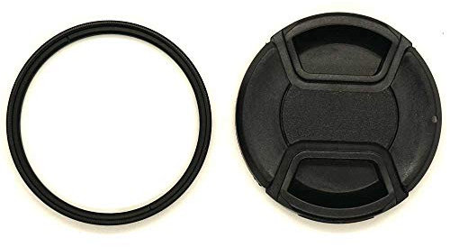 KOMET 49 mm Glas-UV-Filter, digital, mehrfach beschichtet, schmaler Rahmen und 49 mm Objektivdeckel für Sony RX1R NEX-7 5N mit SEL 18-55 mm E 55-210 mm / Canon M50 M100 M6 mit EF-M 15-45 mm ist STM