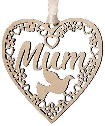 Alphabet barn Mum Memorial Gift Plaque Remembrance Decoration In Loving Memory Wooden Heart Dove Christmas Tree Bauble Present from Son Daughter Husband