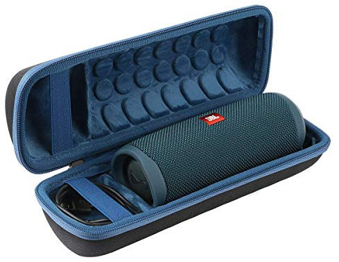 Khanka Hard Travel Case for JBL Flip 7/6/5/Flip Essential Portable Bluetooth Speaker. (Black/Blue)