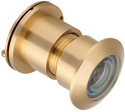 GOTOTOP Spioncino per Porta da 28 mm Ampio Angolo di Visione con Copertura per la Resistente Accessori per Porte antifurto in Rame Puro e Vetro Ottico (Oro)