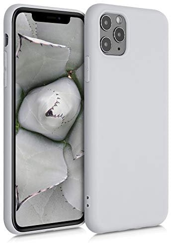 kwmobile Case Compatible with Apple iPhone 11 Pro Max Case - Soft Slim Protective TPU Silicone Cover - Light Grey Matte