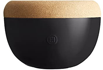 Emile Henry Tiefe Keramik-Schüssel für Lebensmittel, 26,9 x 18,5 cm, schwarzer Trüffel