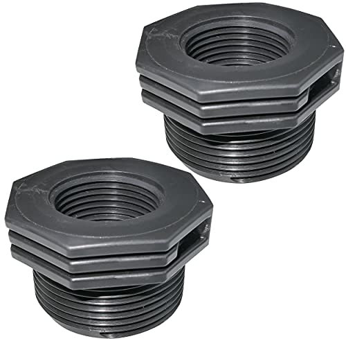 AERZETIX - C51853 - Set di 2 riduttori in plastica maschio/femmina 1 1/2''x1'' con fermo interno per avvitamento - nipplo ridotto maschio/femmina per avvitare 6 bar