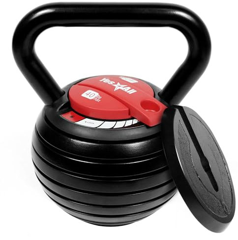Yes4All verstellbare Kettlebell Gewichte Set - Gusseisen Kettlebell für HIIT und Cross-Training Workouts