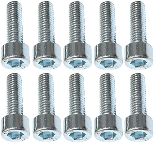 AERZETIX - C47661 - Satz von 10 stück - bolzen innensechskantschrauben M6x20 - mit innensechskantkopf - Ø6x20mm - DIN 912 - klasse 8.8 - aus verzinktem stahl - heimwerken - montagewerkzeug eisenwaren
