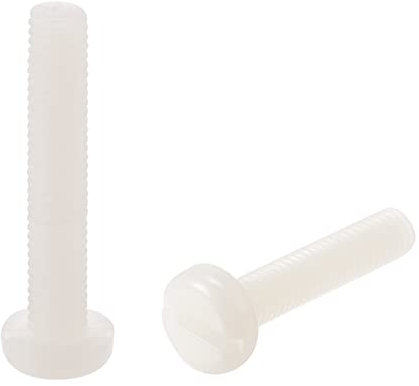 sourcing map M5 x 30mm Vis Nylon Machine Tête Cylindrique Fente Vis Attaches 20Pcs