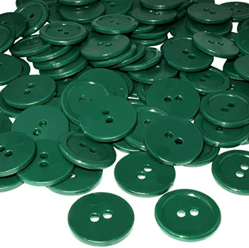 AERZETIX - C56408 - Satz von 50 Knöpfe zum nähen runden Ø20x2.2 mm mit 2 löchern 32L L32 - farbe dunkelgrün - aus kunststoff - durchmesser der öffnung 2 mm - kurzwaren kleidung mode
