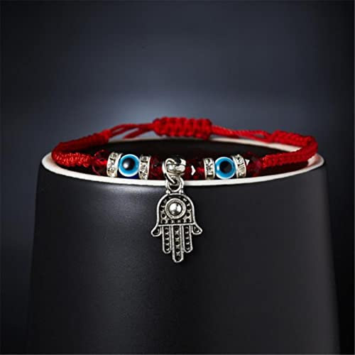 LIUL 6 pièces/Ensemble Fait à la Main Turc Chanceux Mauvais œil Bracelets pour Femmes Hommes Yeux Bleus tressé Rouge Corde Bracelet Porte-Bonheur amitié Bijoux