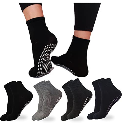 DIVABONNA 4 Paar Damen und Herren Yoga Socken – Pilates - Gymnastik (DE/NL/SE/PL, Numerisch, 40, 46, Regular, Regular, 4 Paar Sortiment)