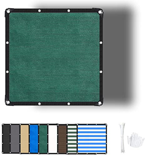 ZHhan Pantalla solar de jardín de tela para valla al aire libre, mosquitera para patio, balcón, incluye bridas para cables 8 días entregadas 9 colores 55 tamaños (verde, 2 x 4 m)