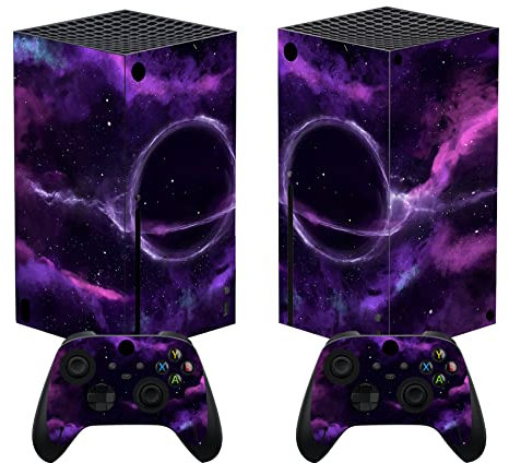 PlayVital Stickers Manette pour Xbox Series X,Autocollant Protection pour Xbox Series X Console Accessoires Skin Habillages-Violet Planète