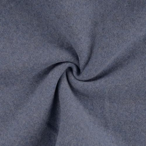 Baumwoll-Fleece BIO | ab 50x150 cm | Meterware | für Bekleidung (jeans melange)