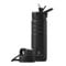 IDEUS Vakuumisolierte Wasserflasche, 24oz (700 ml) Edelstahl Doppelwand Flasche Metall Sport Kantine mit auslaufsicherem Schraubverschluss (Schwarz)