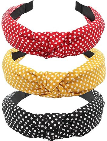 scicent Haarreifen Breit Vintage Haarreif mit Knoten Haarschmuck für Damen und Mädchen 3 Farben Mode-Stirnbänder für Frauen - 11012