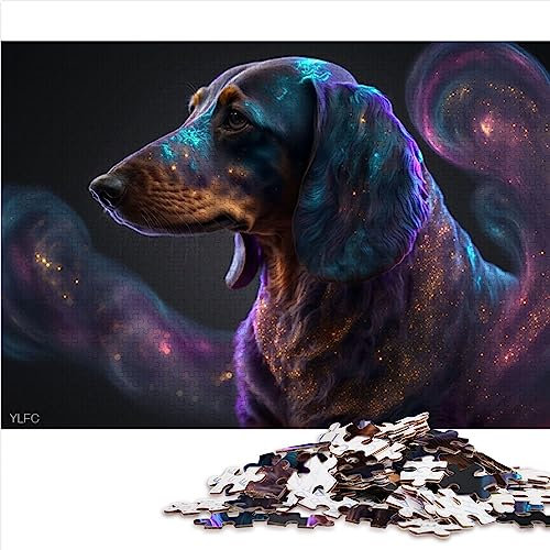 Puzzles Dackel, 1000 Teile, Holzpuzzles für Erwachsene, Geschenke, schwierig und herausfordernd, Größe: 50x75 cm