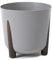 Muddy Hands Eco Friendly Plant Pot Indoor Home Outdoor Garden Round Decorative Flower Planter Holder Cover - Made from Recycled Plastic & Wood - Diameter: 34.5cm - Height: 32cm (Grey)