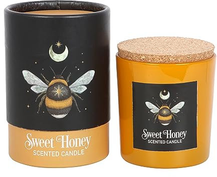 Waldbiene süße Honigkerze: mystisches Bienen-Design, dunkle Waldreiche, Heilige Kreaturen, veganes Paraffinwachs, 25 Stunden Brenndauer - Beruhigender Raumduft