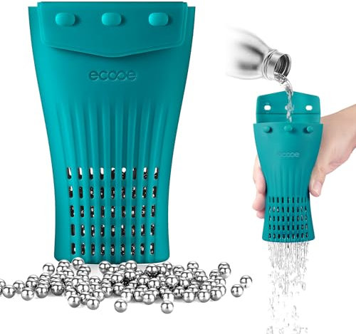ecooe 1200 Beads Decanter Cleaning Beads with Green Silicone Bag for Narrow Neck Bottle |Stainless Steel Cleaning Beads Balls for Vase, Carafes, Wine Decanter
