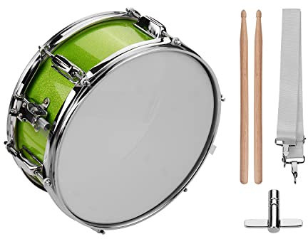 Snare Drum - Sunydog 12 zoll trommel,Snare Drum Head mit Drumsticks Schultergurt Drum Key für Schüler und Anfänger(Grün)