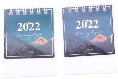 EXCEART 2 Stück 2022 Mini-tischkalender Countdown-kalender Notizblockkalender 2022 Staffelei Kalender 2022 Akademisches Jahr Desktop-flip-kalender Papier Büro Vertikal Erröten Weiß