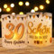 BETESSIN 12 Windlicht Tischdeko Geburtstag 30 Happy Birthday Teelichter Lichthülle Schön DASS du da bist Mini Kerzen Deko Gold Schwarz Geburtstagsdeko Teelichter Kerzen Dekoration Geschenkidee