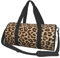 Reisetasche mit Leopardenmuster, Sporttasche, Turnbeutel, großer Druck, Polyester, Schultertasche für Damen und Herren, Schwarz , Einheitsgröße