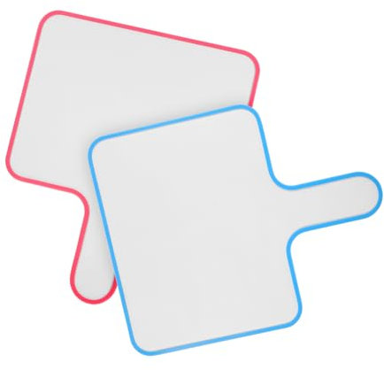UTHCLO 2Stücke Handheld Trocken Abwischbare Whiteboard Paddel Wiederverwendbare Schreibtafel für Schüler Abstimmungen Spiele und Unterricht Kompakte Leicht und Tragbar