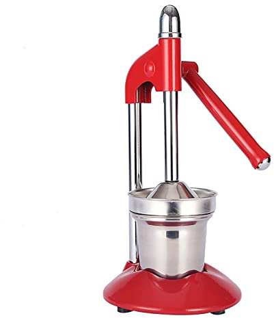 Presse-agrumes manuel, presse-agrumes de qualité commerciale, presse-agrumes manuel, citron, citron vert, grenade, presse-agrumes professionnel (Red)